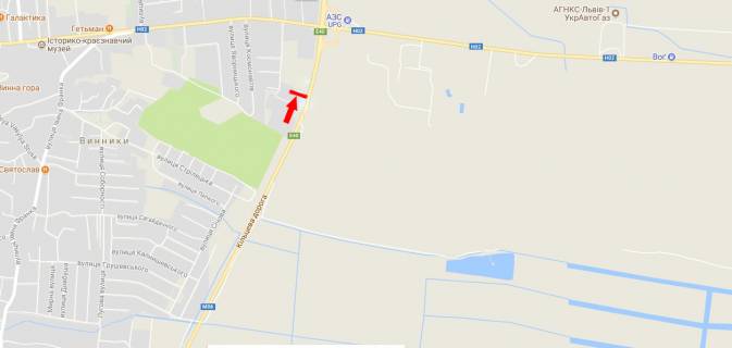 Билборд B в Винниках, 3х6  Автодорога Київ-Чоп, км 539+900 праворуч схема