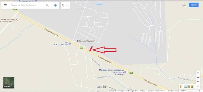 Билборд A в Сокольниках, 3х6  Західний обхід м. Львова, км 10+350 ліворуч. схема