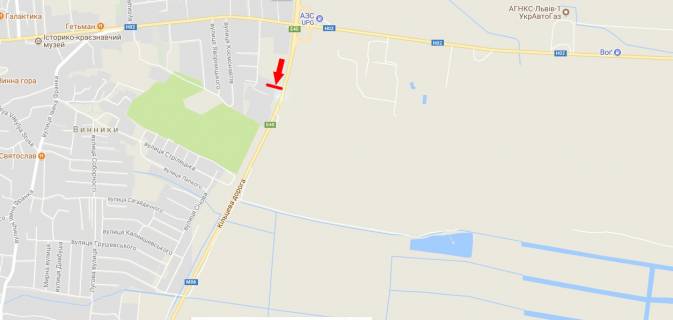 Билборд A в Винниках, 3х6  Автодорога Київ-Чоп, км 539+900 праворуч схема