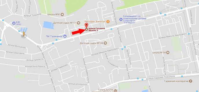 Білборд, Бігборд (Борд)  B у Львові вул. Мазепи 5 схема