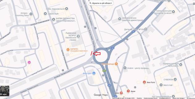 Скроллер A в Львове, 2,3х3,14  вул. Липинського – Пр. Чорновола - 620496 схема
