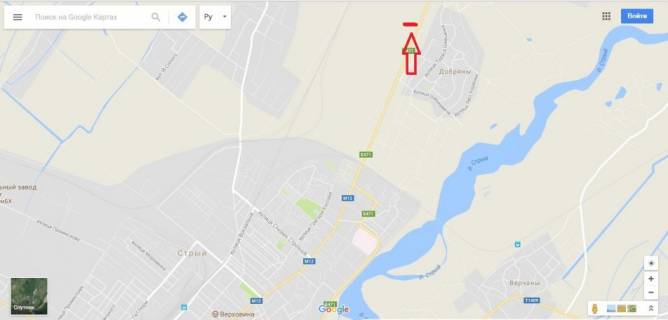 Билборд B в Стрые, 3х6  Стрий, виїзд з міста схема