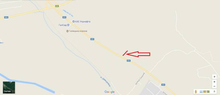 Билборд A на трассах Львовской области, 3х6  Н-09 Мукачеве-Львів, км 435+600, ліворуч схема
