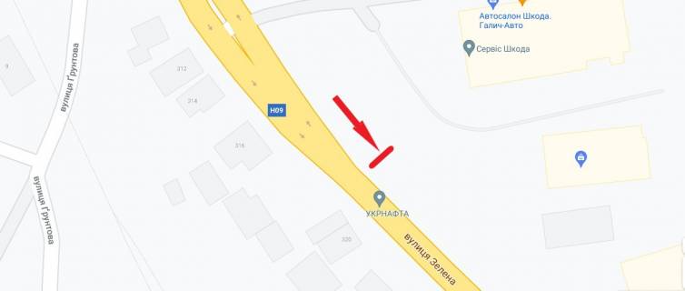 Билборд B в Львове, 3х6  вул. Зелена, 407  схема