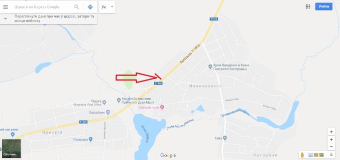 Білборд, Бігборд (Борд)  B у Малечковичах, 3х6  T-14-16 Львів-Пустомити-Мединичі, км 12+100 праворуч схема