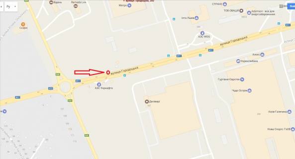 Билборд B в Львове, 3х6  вул. Городоцька, 300 схема