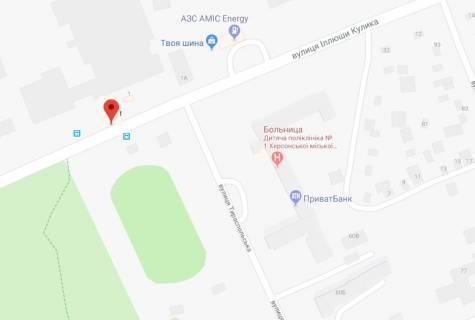 Билборд A в Херсоне І.Кулика/стадіон Петровець схема