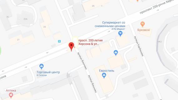 Білборд, Бігборд (Борд)  B у Херсоні Вишнева вул. (р-н/м-ну АТБ) схема