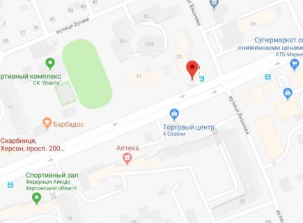 Білборд, Бігборд (Борд)  A у Херсоні 200-річчя Херсона пр./Вишнева (Блюхера) вул. схема