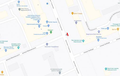 Билборд A в Херсоне Ушакова пр./ Маяковського вул. схема