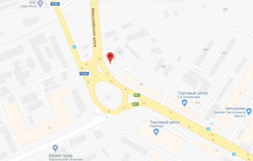 Билборд A в Херсоне Миколаївське шосе/р-н бази "Вторчермет"/ схема