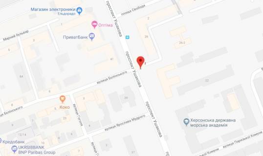 Призма B в Херсоне, 3х4 м.  Ушакова пр./Бєлінського вул. - 50859 схема