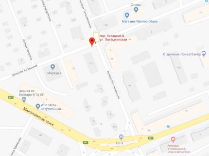 Билборд B в Херсоне Потьомкінська (Люксембург) вул./Козацький пров. схема