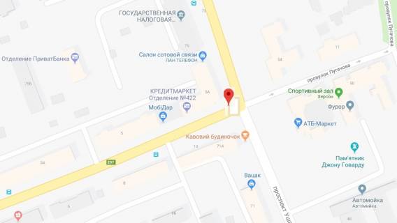 Билборд B в Херсоне Ушакова пр.(м-н "МАГНАТ")/Пугачова пров. схема