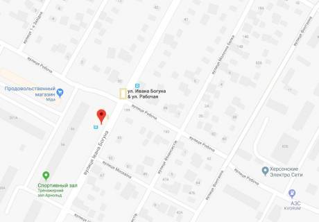 Билборд A в Херсоне Івана Богуна (Ілліча) вул./Робоча вул. схема