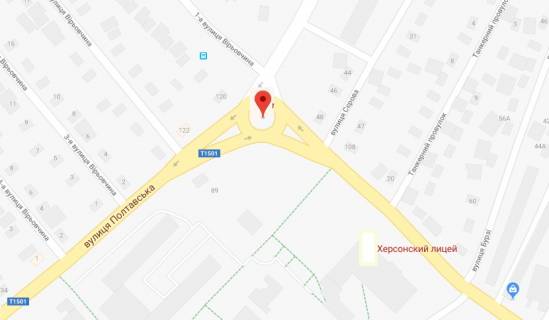 Білборд, Бігборд (Борд)  A у Херсоні Білозерська (Цюрупи) пл. (кільце)/Димитрова схема