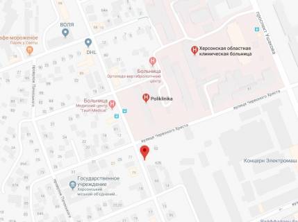 Билборд B в Херсоне, 3х6 м.  Потьомкінська (Люксембург) вул./р-н  Обласна лікарня правий схема