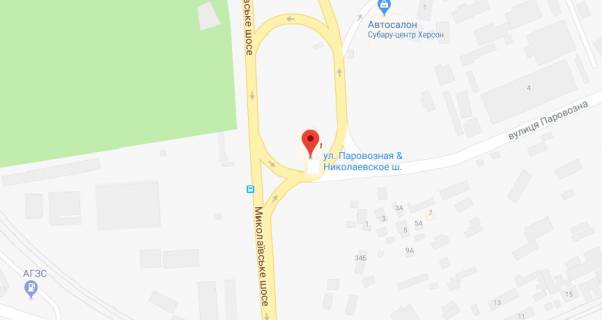 Билборд A в Херсоне, 3х6 м.  Миколаївське шосе - Паровозна вул./правий схема