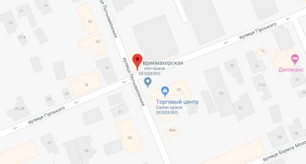 Билборд A в Херсоне Потьомкинська/Гирського вул правий схема
