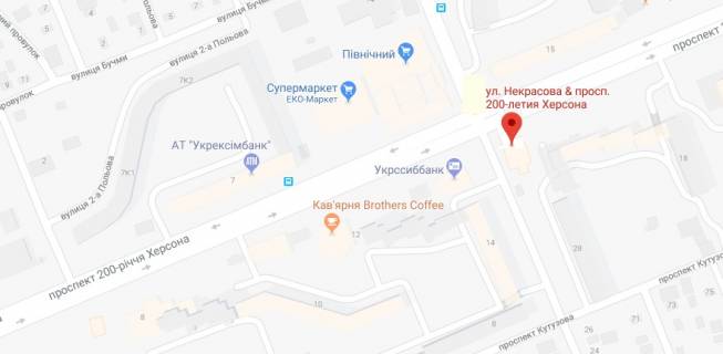 Билборд A в Херсоне 200-річчя Херсона пр./Некрасова вул. схема