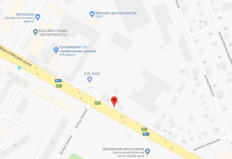 Билборд B в Херсоне Миколаївське шосе/Уварова вул.(р-н складу-магазину "Акваторія") схема