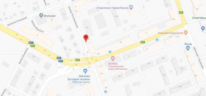 Билборд B в Херсоне Потьомкінська (Люксембург) вул.(р-н "Ател'є мод") схема