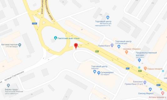 Билборд A в Херсоне Перемоги площа/ Миколаївське шосе схема