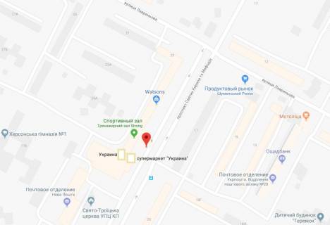Білборд, Бігборд (Борд)   у Херсоні Святих Кирила та Мефодія (Георгія Димитрова) пр.(р-н супермаркета "Україна") схема