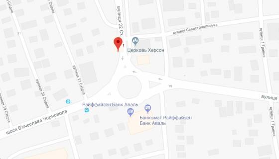 Билборд  в Херсоне Кіндійське шоссе/ 22 Східна вул. схема