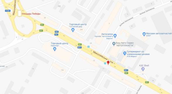 Билборд A в Херсоне Миколаївське шосе(зупинка "Залізнична") схема
