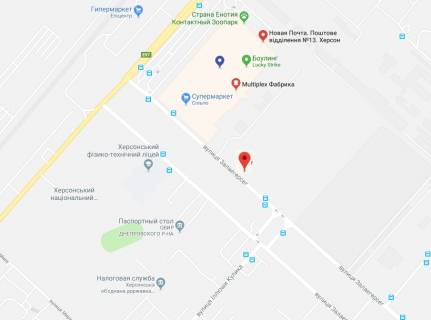 Білборд, Бігборд (Борд)  B у Херсоні Залаегерсег вул. / ТРЦ Фабрика 1 черга (1) схема