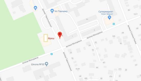 Билборд A в Херсоне Тираспільская вул. (р-н супермаркету  "Фреш") схема