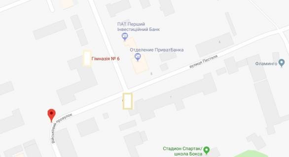 Билборд A в Херсоне Пестеля вул./Військовий пров. (р-н гімназії №6) схема