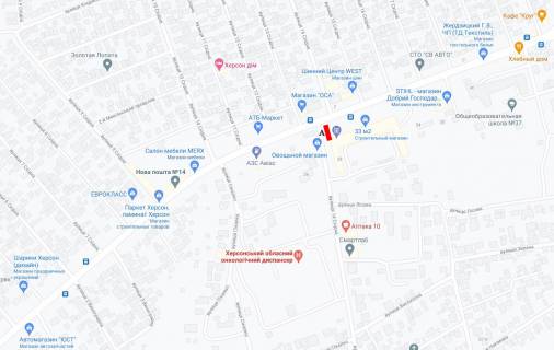 Нестандарт A в Херсоне В'ячеслава Чорновола шосе/ 14-а Східна вул. схема