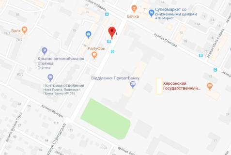 Билборд B в Херсоне Стрітенська (Люксембург) вул./Аграрний університет схема