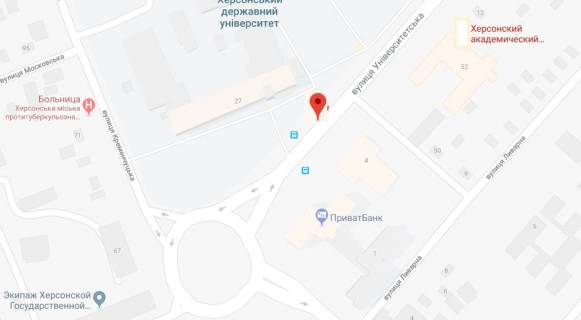 Билборд A в Херсоне Університетська (40 років Жовтня) вул/Театр Ляльок схема