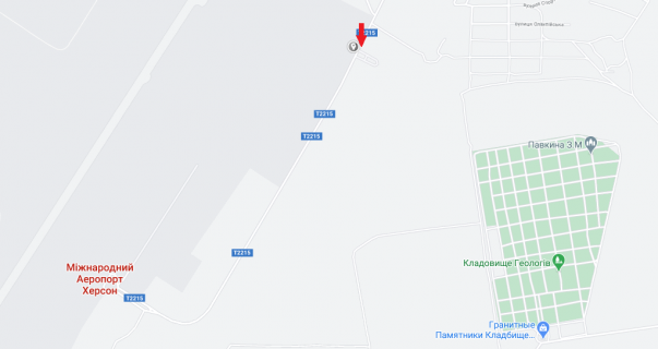 Non-Standard B in Kherson Aeroportovs'ka doroga, T2215 (Vijs'kova castina) scheme