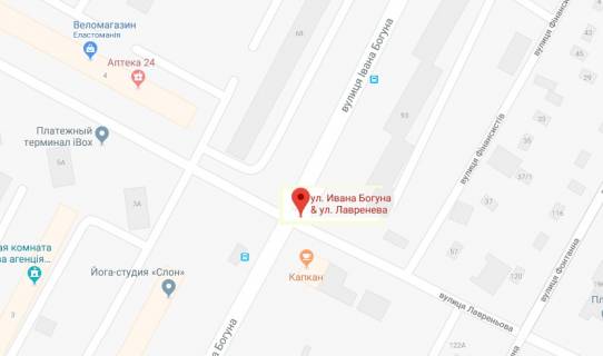 Билборд A в Херсоне Івана Богуна (Ілліча) вул../Лавреньова вул. схема