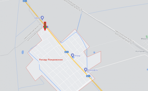 Билборд B в Херсоне, 3х6 м.  с. Посадпокровське/траса Херсон-Миколаїв №4 схема