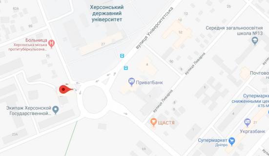 Билборд A в Херсоне, 3х6 м.  по вул. Небесної сотні у районі парку Херсонська фортця схема