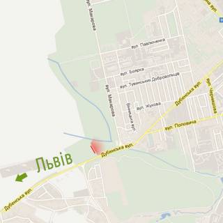 Билборд A в Ровно, 6х3м  м. Рівне, вул. Січових Стрільців, в районі перехрестя з вул. Я. Гашека схема