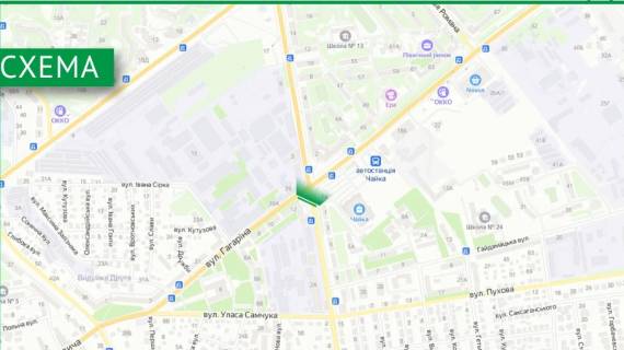 Video Billboard A in Rivne, 6х3м  m. Rivne, st. A.Grusevs'kogo, v rajoni perehresta z st. Gagarina - 482633 scheme