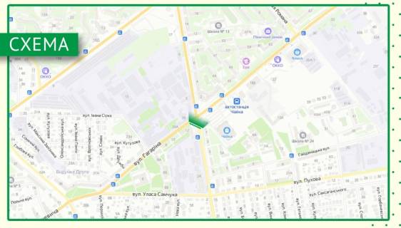 Video Billboard A in Rivne, 6х3м  m. Rivne, st. A.Grusevs'kogo, v rajoni perehresta z st. Gagarina - 482632 scheme