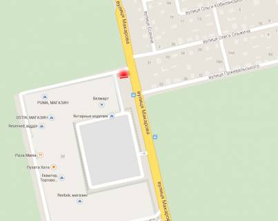 Билборд A в Ровно, 6х3м  м. Рівне, вул. Кулика і Гудачека (Макарова), 23 схема