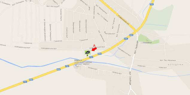 Билборд A в с. Колоденка, 6х3м  с. Колоденка, 328-й км автодороги М06 (Київ-Чоп) схема