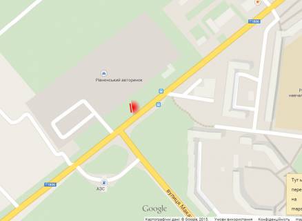 Билборд A в Ровно, 6х3м  м. Рівне, вул. Млинівська, в районі перехрестя з вул. Кулика і Гудачека (Макарова) схема