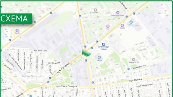 Video Billboard A in Rivne, 6х3м  m. Rivne, st. A.Grusevs'kogo, v rajoni perehresta z st. Gagarina - 482634 scheme