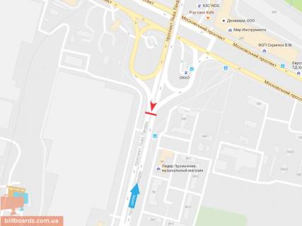 Призма B в Запорожье Льва Ландау пр-т + Московский пр-т, 140, из центра - 54659 схема