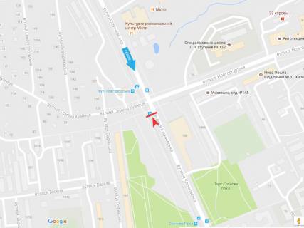 Билборд B в Харькове, 1,24х1,84  Клочківська вул., 199б (2)  (зупинка Європейська вул. (Новгородська)) схема