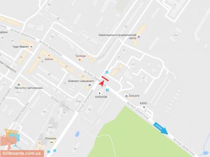 Призма A в Запорожье Балакирева ул. - Деревянко ул., из центра - 74914 схема